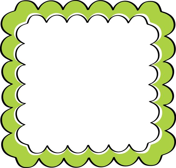 school theme border clipart | Green Scalloped Frame - Free Clip Art Frames