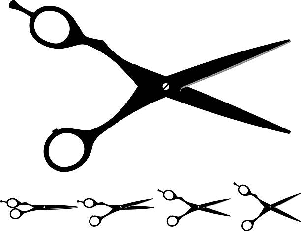hair cutting scissors silhouette vector art illustration