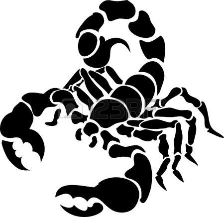 Scorpion. Monochrome vector i - Scorpio Clipart