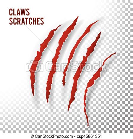 Claws Scratches Vector. Claw Scratch Mark. Bear Or Tiger Paw Claw Scratch  Bloody. Shredded Paper