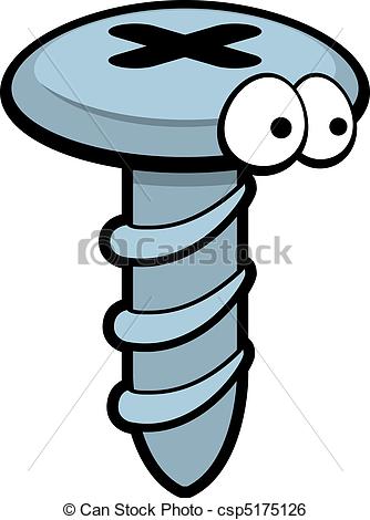 Cartoon screw. A cartoon metal screw with eyes. clip art vector - Search  Drawings and Graphics Images - csp5175126