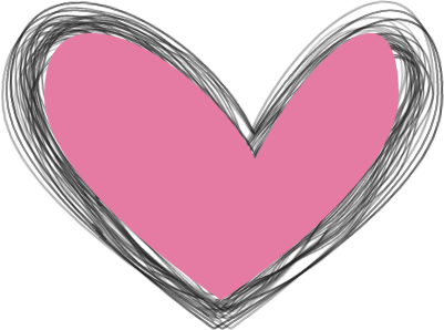 Scribbled Black and Pink Heart