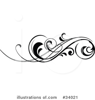 Scroll Clipart 34021 Illustra - Scroll Line Clip Art