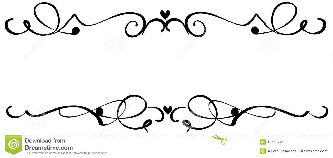Scroll Clipart 36721 Illustration By Onfocusmedia. 2016/03/12 Scroll Line u0026middot; Vintage Black Scrolled Heart Ornaments