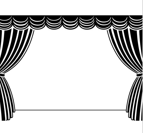 Se Black And White Clipart Ki - Curtain Clip Art