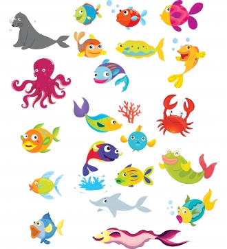 Sea Animals Clipart - Clipart - Ocean Animals Clip Art