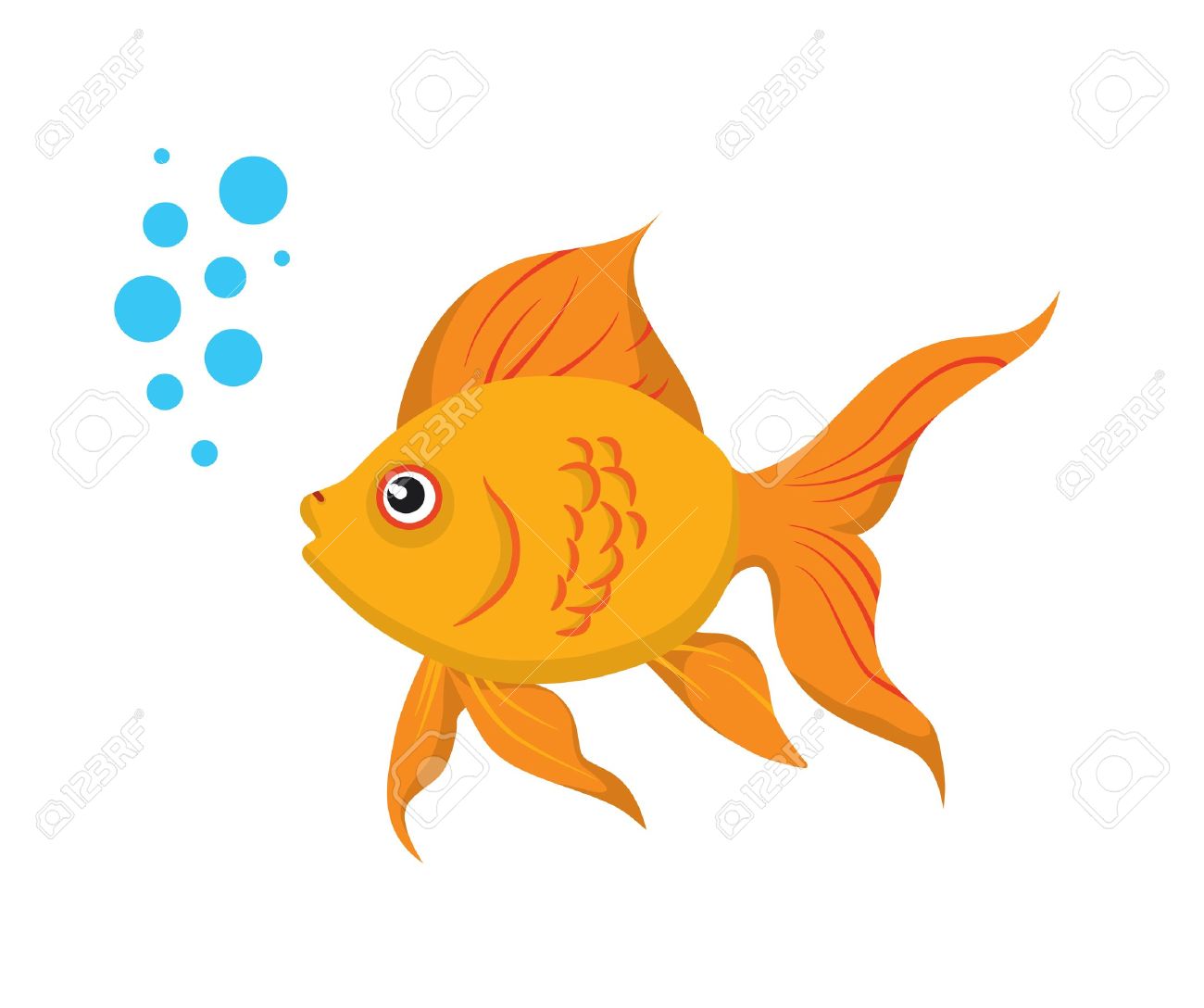 goldfish clipart black and wh