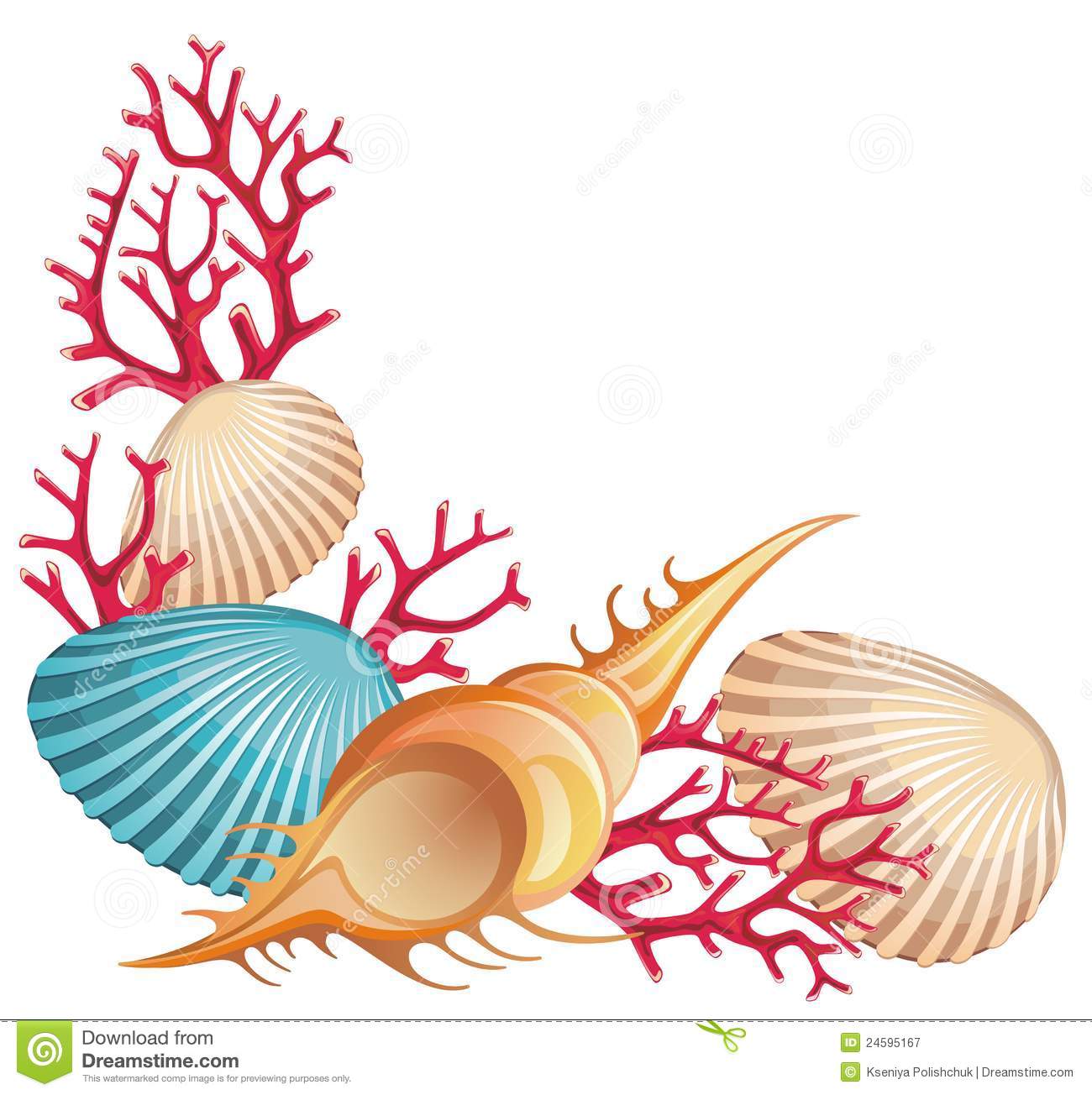 Colorful seashell clipart
