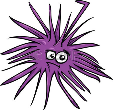 sea urchin: Cartoon Illustration of Funny Sea Urchin Marine Animal
