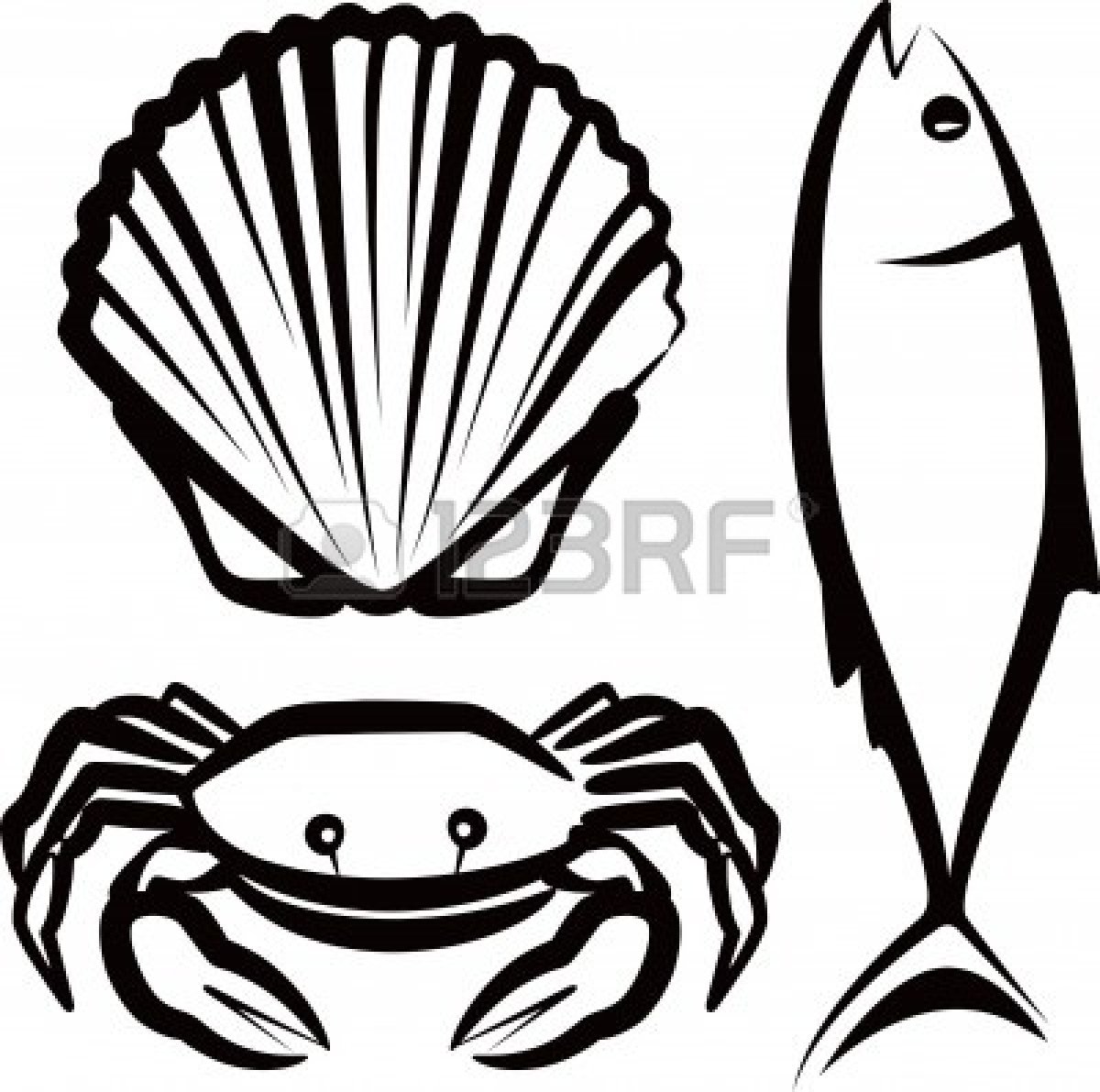 ... Seafood icons set