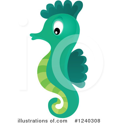 Seahorse Clipart #1240308 - Illustration by visekart