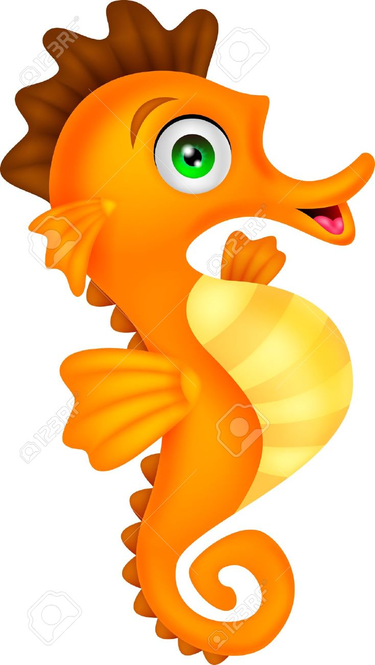 seahorse clipart black and wh