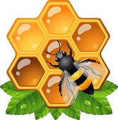 Seamless black honeycomb pattern over white u0026middot; Bee on honeycomb