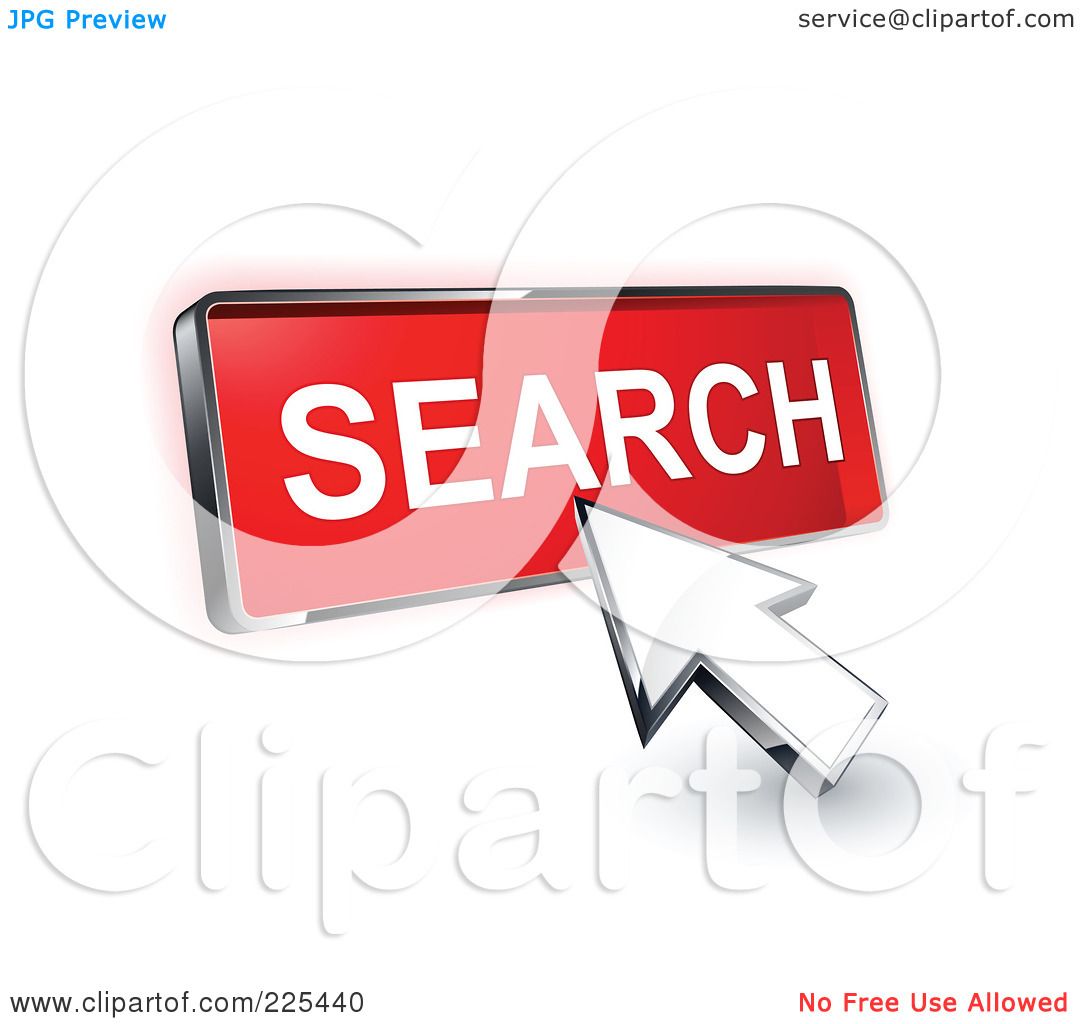 Royalty-Free (RF) Clipart Illustration of a 3d Arrow Cursor Clicking On A  Red Search Button by beboy