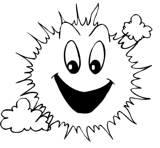 The sun clipart black and .