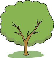 Trees clip art coloring pages