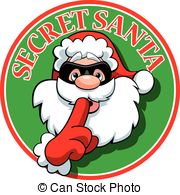 ... Secret Santa - A vector illustration of a Secret Santa logo.