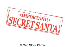 ... Secret Santa - Rubber stamps with text secret Santa inside,.