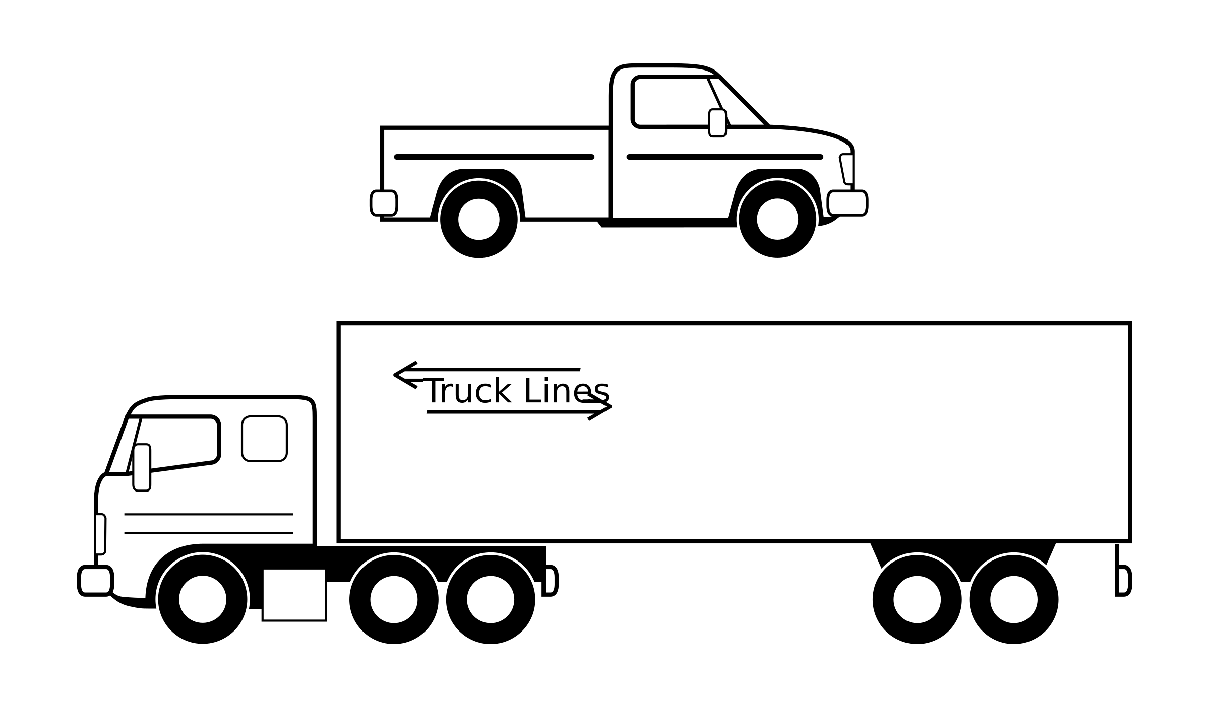 Semi truck clipart black and  - Truck Clipart Black And White