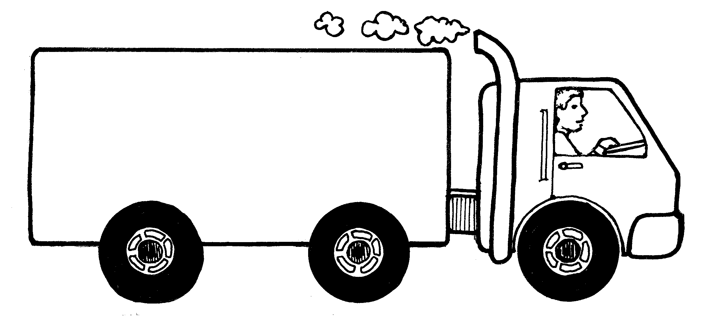 Semi Truck Clipart Black And  - Clip Art Truck