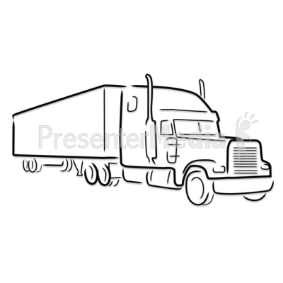 Semi Truck Outline Drawing Presentation Clipart Great Clipart For