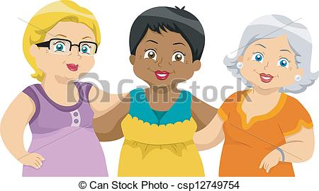 Senior Citizens Friends - Illustration of Lady Senior.
