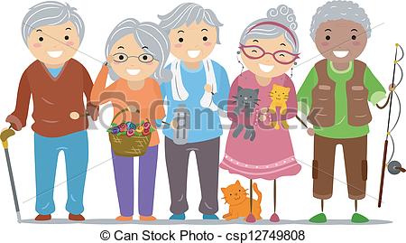 Senior Citizens Stickman - Illustration of Stickman Senior.