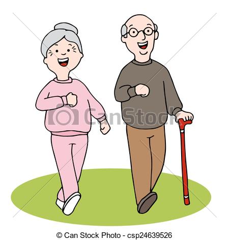 ... Senior Citizens Walking - An image of two seniors walking.