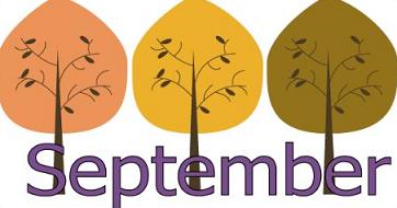 September with artistic trees - Free September Clip Art