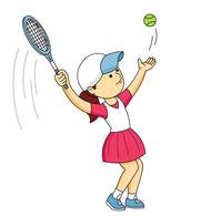 serving a tennis ball. Size:  - Tennis Player Clipart