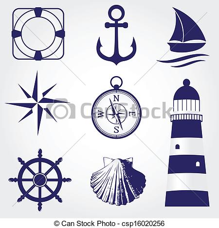... Set of vintage nautical labels, icons and design elements