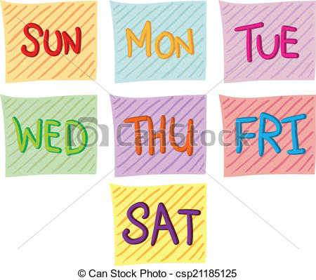 ... Seven days of the week .. - Days Of The Week Clip Art