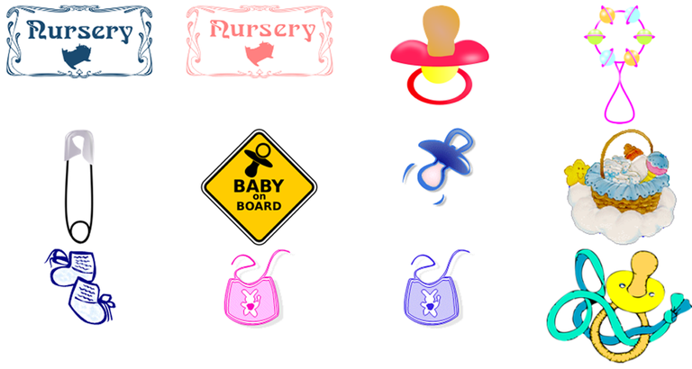 Several baby clip art images  - Clipart Baby Shower