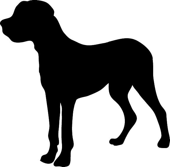shaefer male silhouette, silhouette graphics big dog clipart
