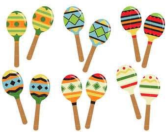 Shake It Maracas Clip Art for Scrapbooking Card Making Cupcake Toppers Paper Crafts