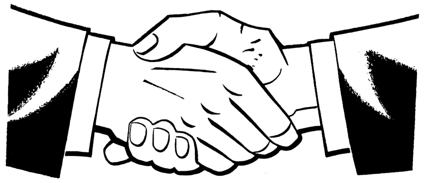 Black white handshake clipart