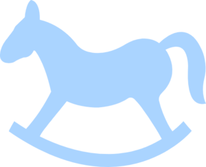 Blue Rocking Horse clip art -