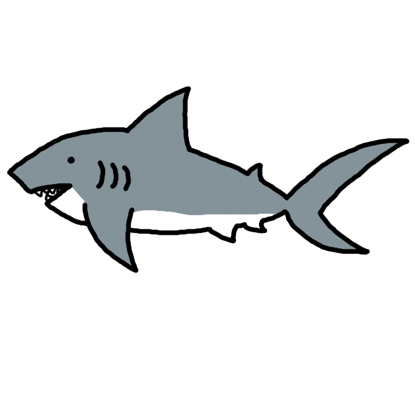 Shark Clip Art Black And Whit - Cute Shark Clipart