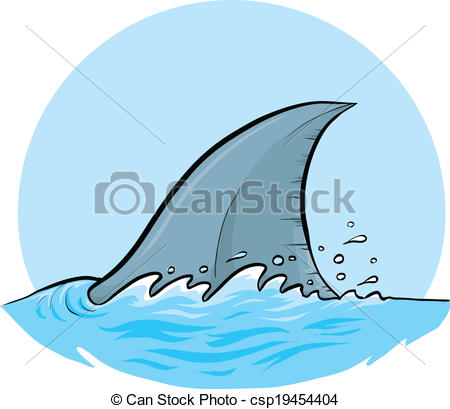 Shark Dorsal Fin - A cartoon dorsal fin of a shark.