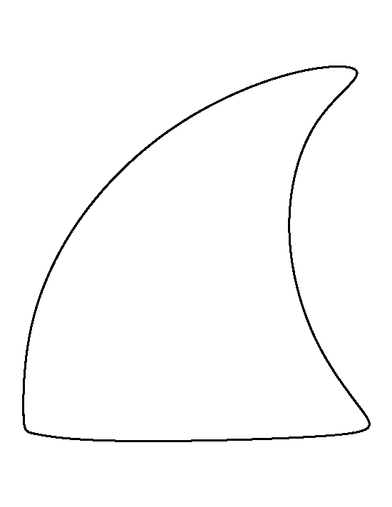 Shark Fin Pattern Use The Printable Outline For Crafts Creating