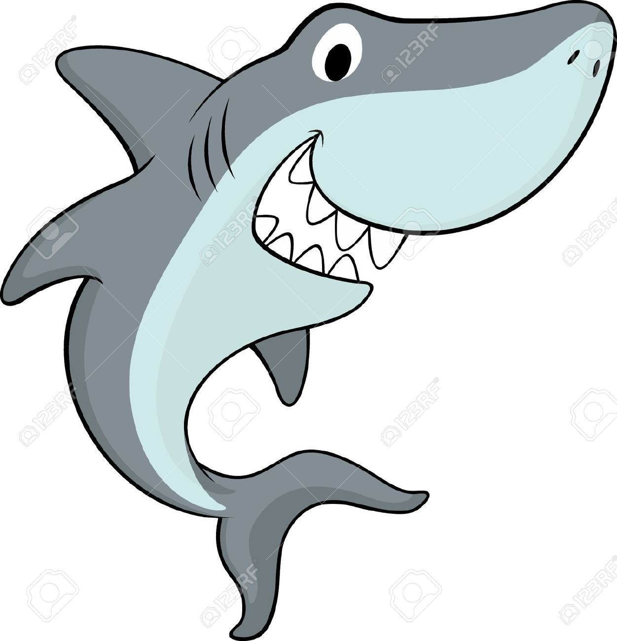 shark: vector illustration of - Cute Shark Clipart