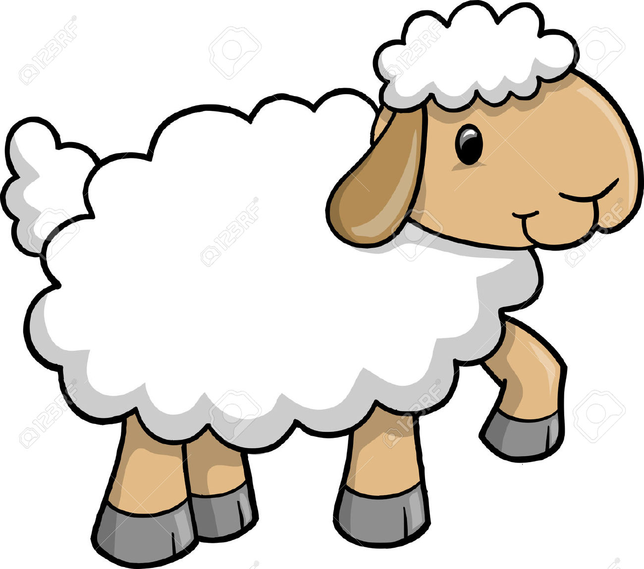 Sheep Clipart Cartoon - Clipart Lamb