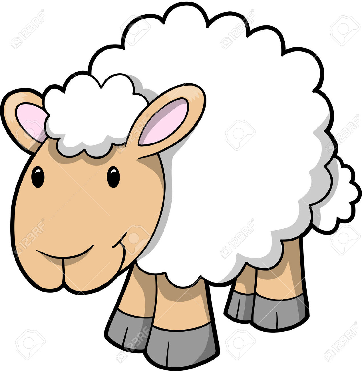 Sheep lamb clipart black and 