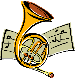 Clip Art Of A Brass French Ho