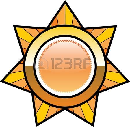 sheriff badge: Golden seven peak star badge Illustration