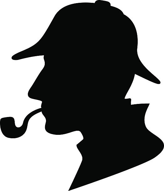 Sherlock Holmes Silhouette / Detective Symbol vector art illustration