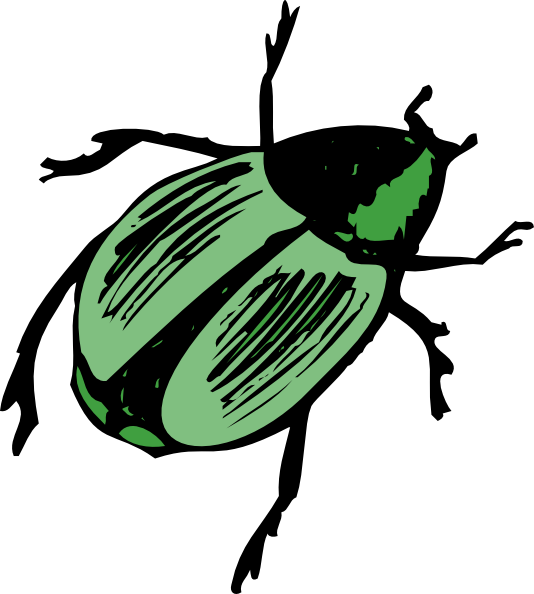 Shiny Green Beetle Clip Art A - Beetle Clip Art