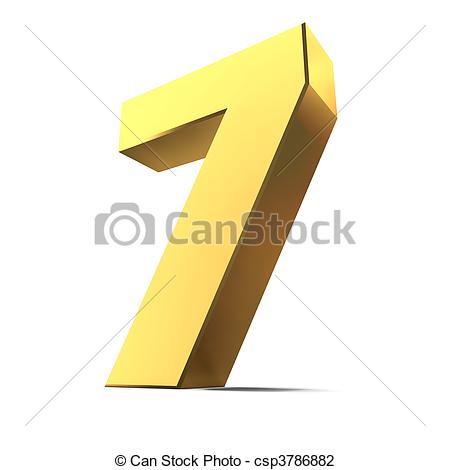 ... Shiny Number 7 - Gold - shiny 3d number 7 made of gold