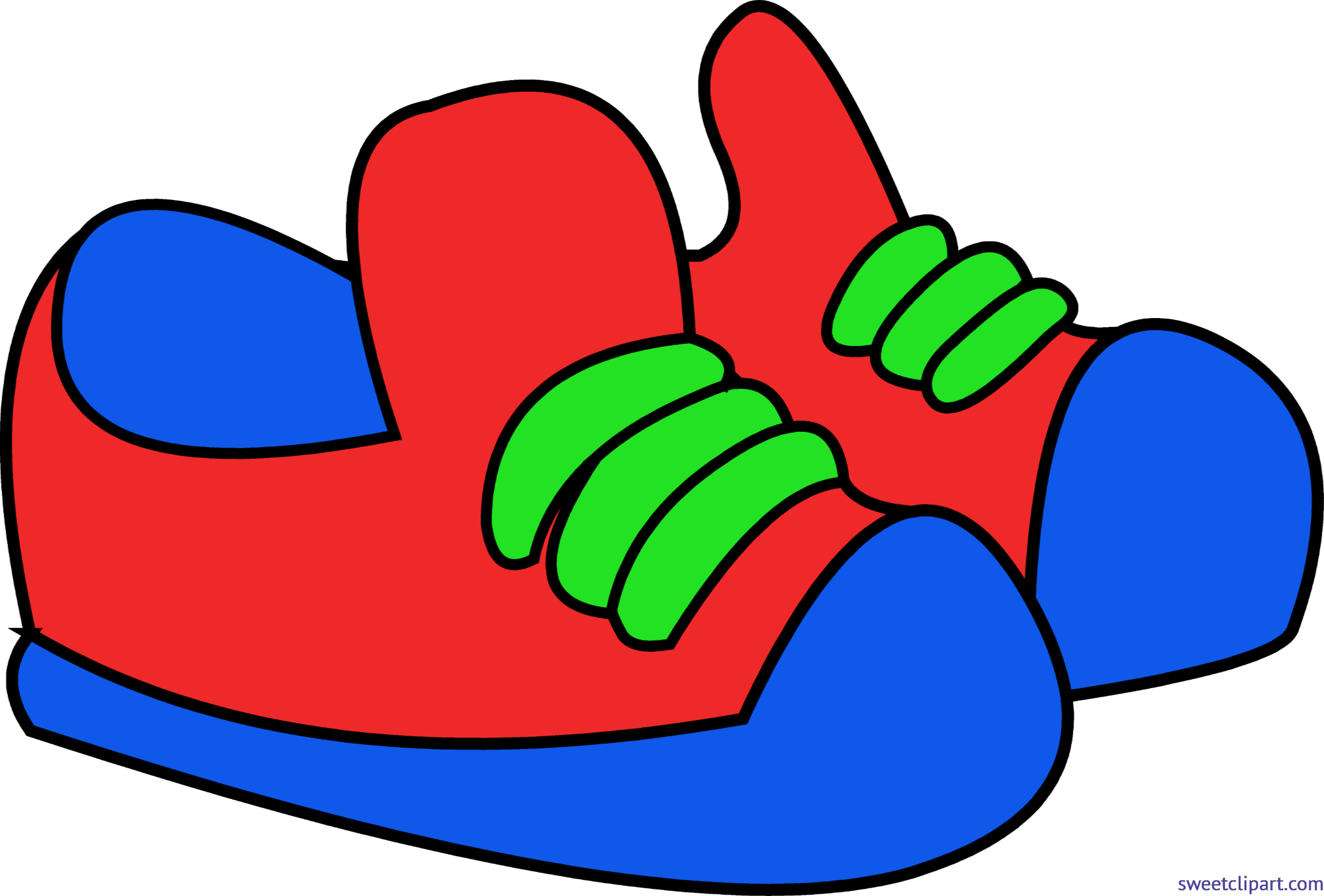 Kids Shoes Red Blue Clip Art