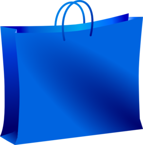 Blue Shopping Bag Clip Art - Shopping Bags Clipart